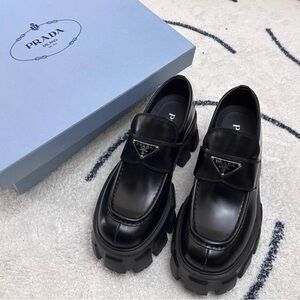 Prada Women's Black Platform Loafers